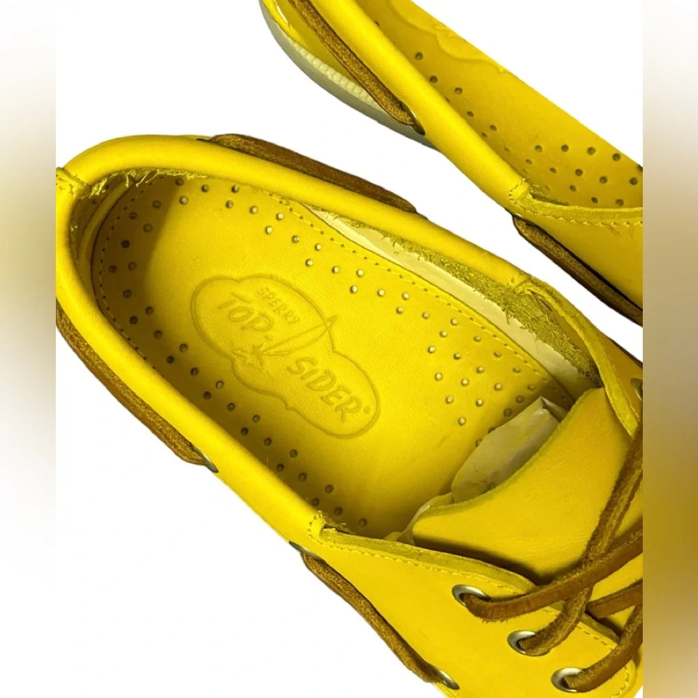 Sperry Men’s Authentic Original Top Sider 3-Eye Yellow Leather Boat Shoes - Sz 8